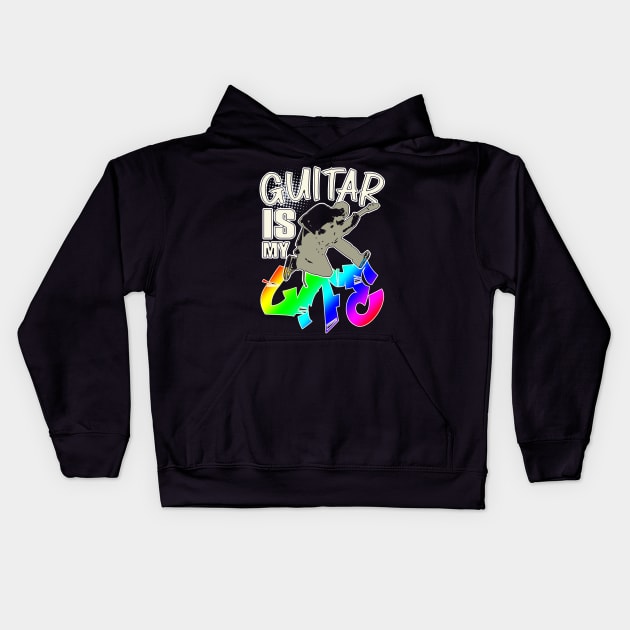 Guitar is my Life: Rock Leap Harmony Kids Hoodie by PopArtyParty